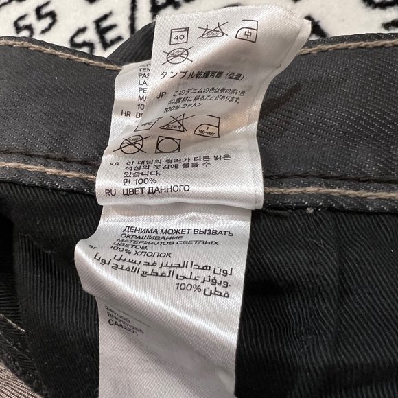 H&M Barcelona Folded Bottom Black Waxed Denim Shorts - Slim Fit - Picture 9 of 9